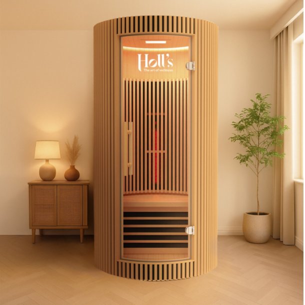 Sauna Moon Infrar&oslash;d Rund 1 plads tr&aelig;farve Holls